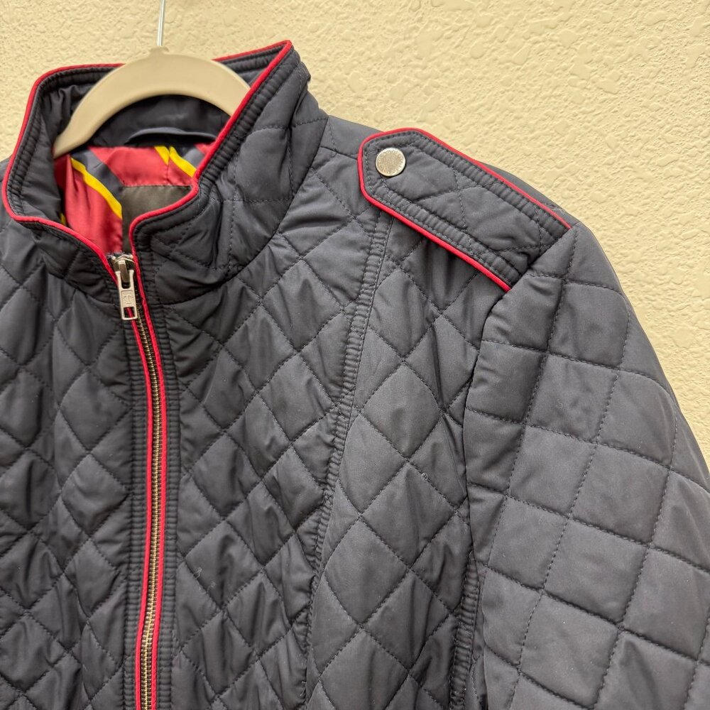 Talbots Navy Blue Quilted Military Full Zip Jacket Coat VN300 Womens size XL - Picture 3 of 10